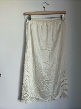 Classic Cream Satin Half Slip Skirt